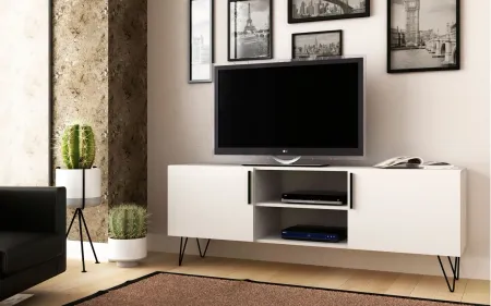 Nolita 63" TV Stand in White by Manhattan Comfort