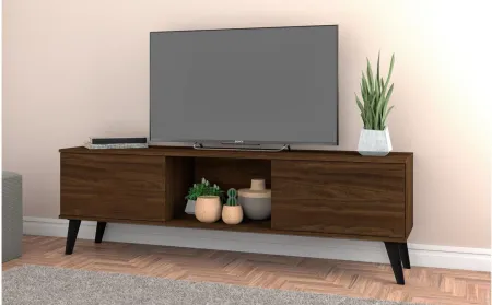 Doyers 62" TV Stand in Nut Brown by Manhattan Comfort