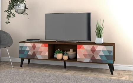 Doyers 70" TV Stand in Multi Color Red and Blue by Manhattan Comfort