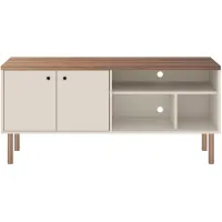 Windsor 53" TV Stand in Off White and Nature by Manhattan Comfort