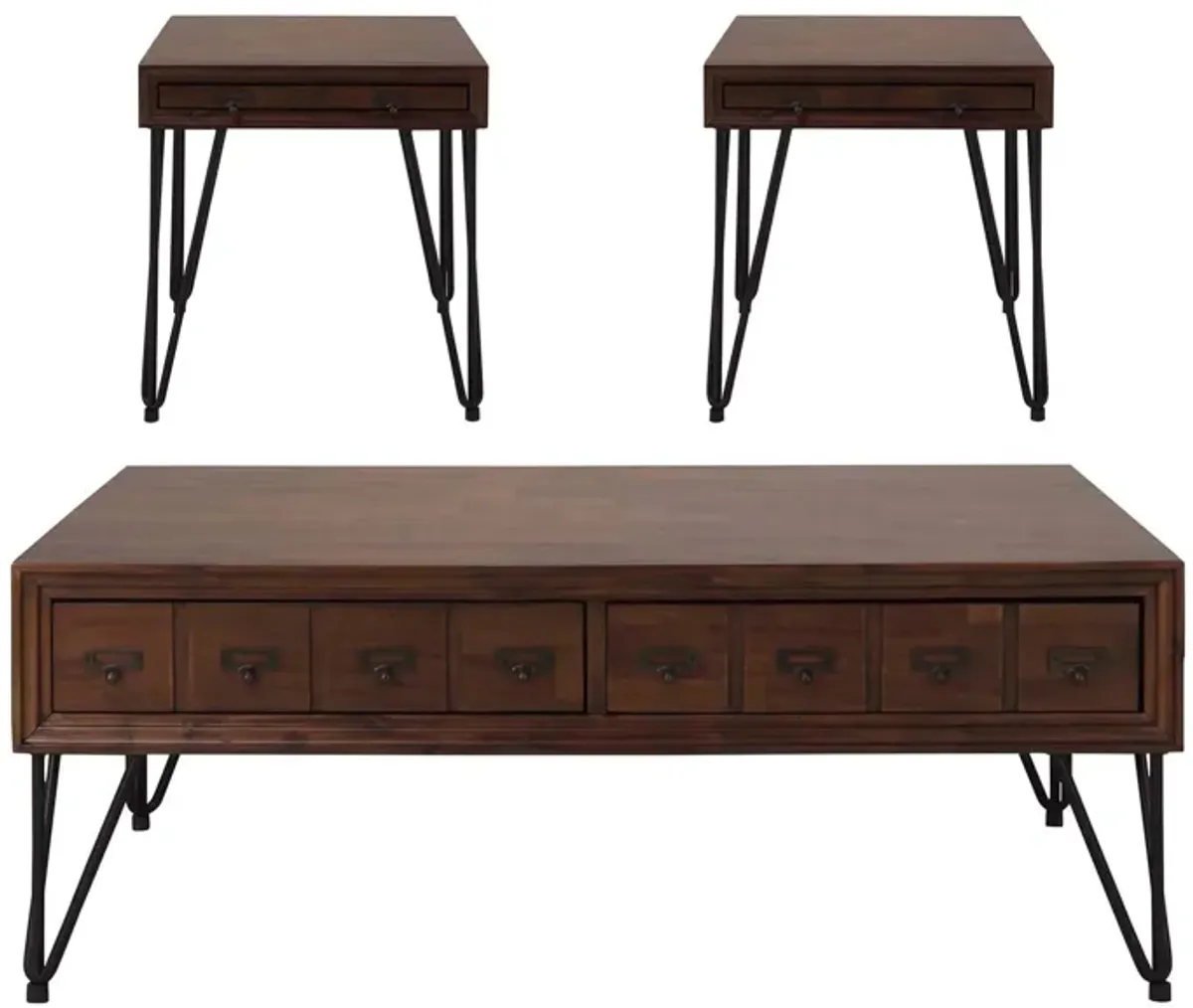 Rhett 3-pc. Occasional Tables in Brown by Elements International Group