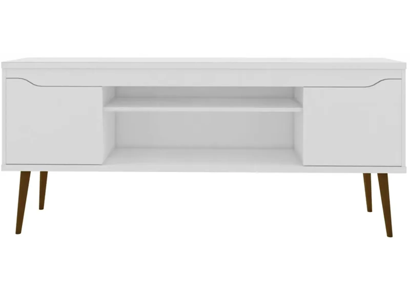 Bradley 62" TV Stand in White by Manhattan Comfort