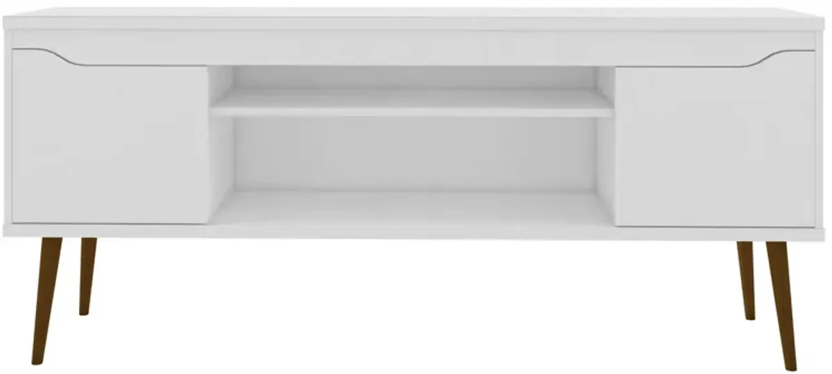 Bradley 62" TV Stand in White by Manhattan Comfort