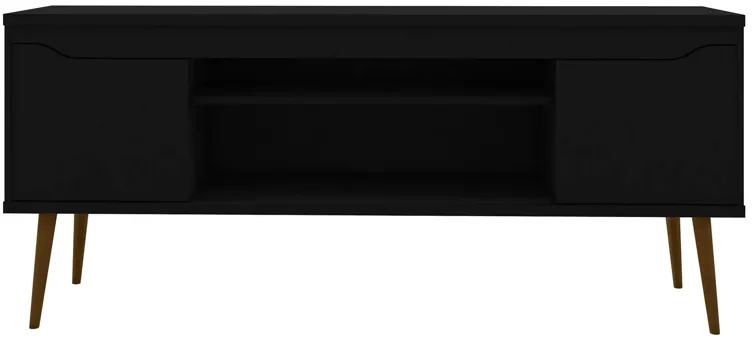 Bradley 62" TV Stand in Black by Manhattan Comfort