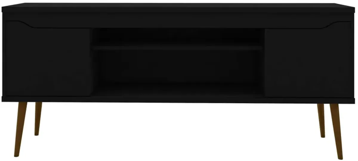 Bradley 62" TV Stand in Black by Manhattan Comfort