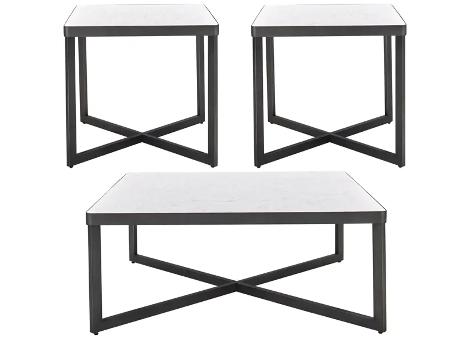 Tarick 3-pc. Cocktail Table Set in Gray by Aria Designs