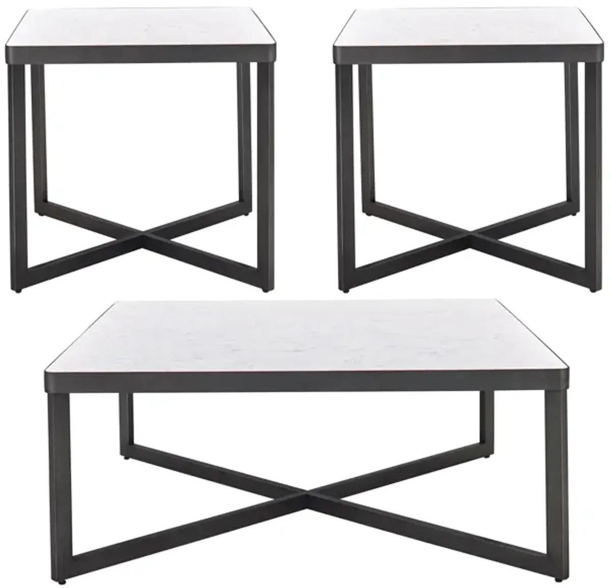 Tarick 3-pc. Cocktail Table Set in Gray by Aria Designs