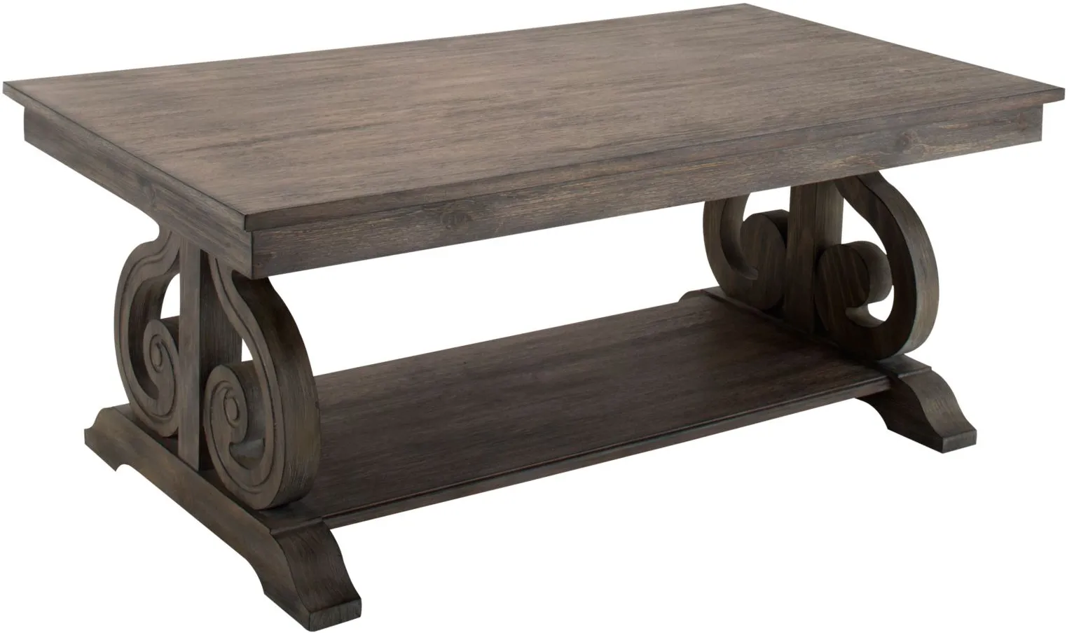 Olivia 3-pk Occasional Tables in Distressed Powdered Oak by Homelegance