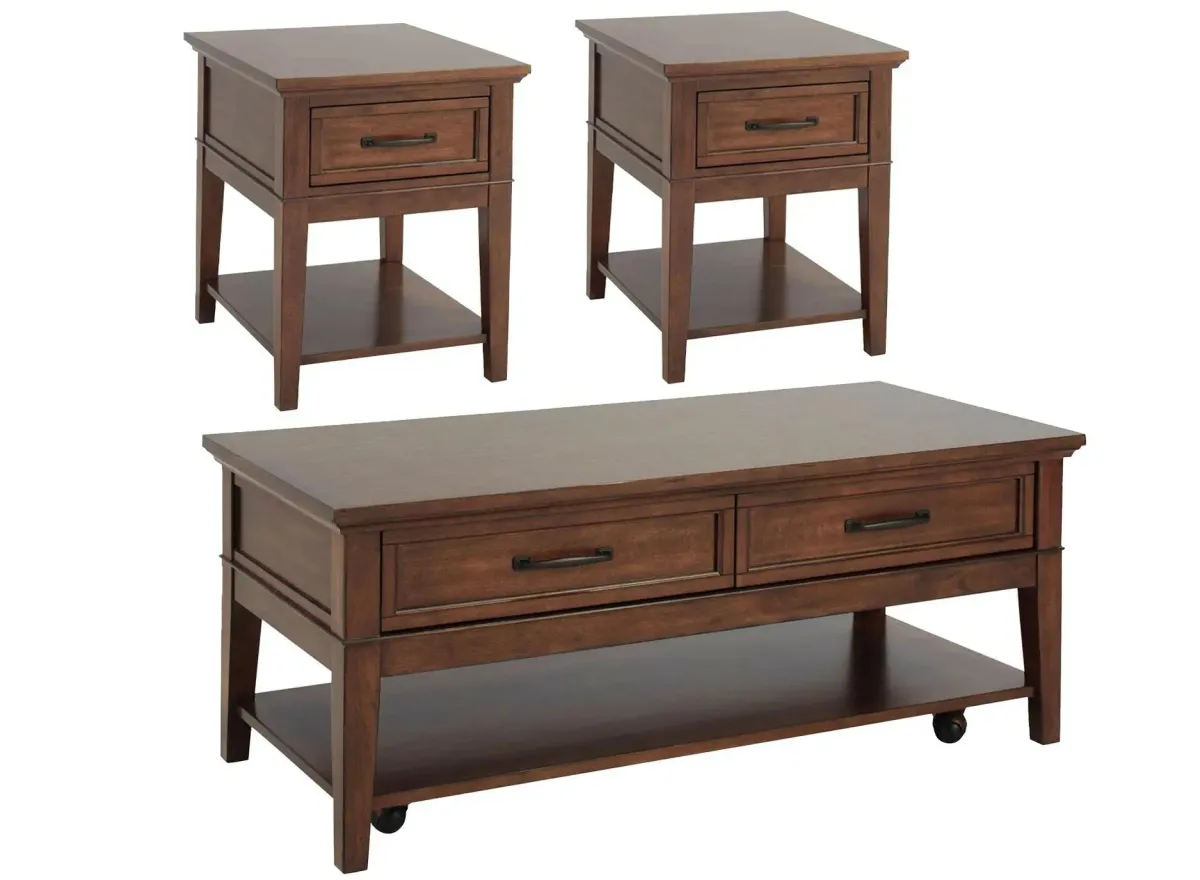 Trenton 3-pc. Occasional Tables in Brown Cherry by Bellanest