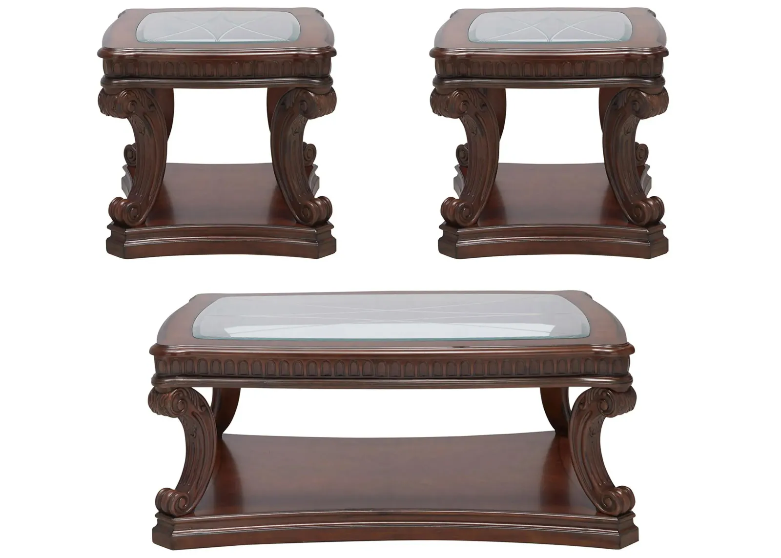 Palazzo 3-pc. Occasional Table Set in Brown by Aria Designs