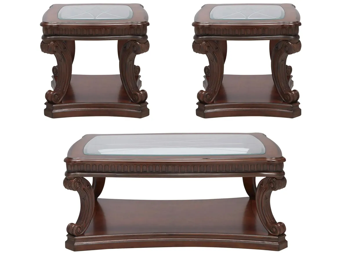 Palazzo 3-pc. Occasional Table Set in Brown by Aria Designs