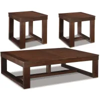 Tula 3pc Occasional Table Set in Dark Brown by Ashley Furniture