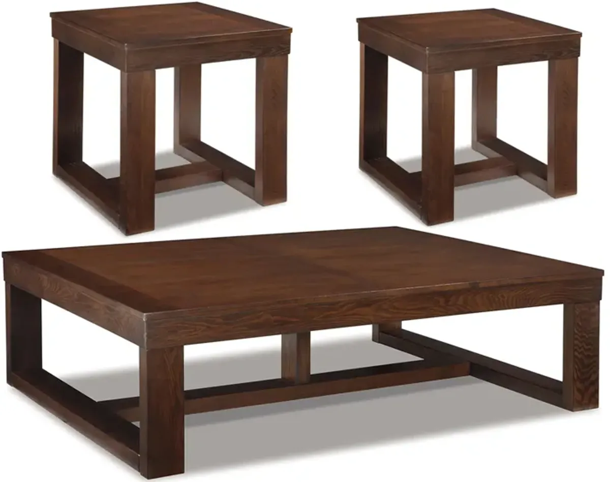 Tula 3pc Occasional Table Set in Dark Brown by Ashley Furniture