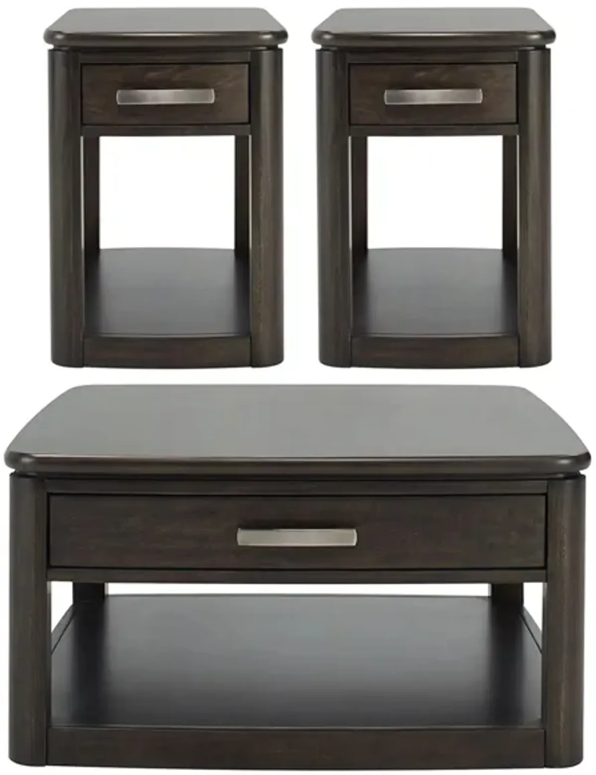 Dimitri 3PC Occasional Tables in Dark Brown by Davis Intl.