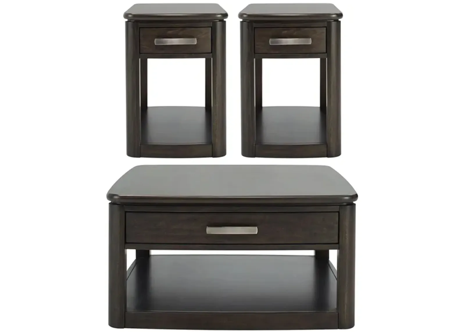 Dimitri 3PC Occasional Tables in Dark Brown by Davis Intl.