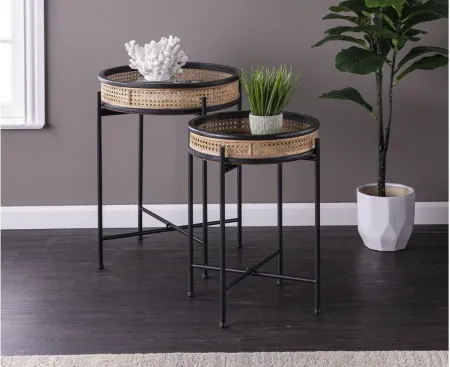 Gracelynn 2Pc Round Accent Table Set in Black by SEI Furniture