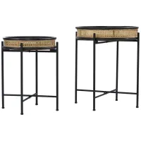 Gracelynn 2Pc Round Accent Table Set in Black by SEI Furniture