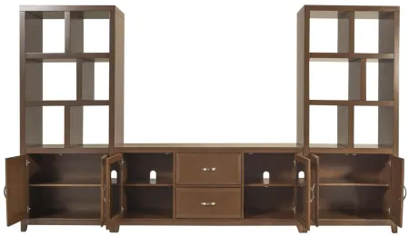 Granthom 3-pc. Wall Unit w/ 60" TV Console in Brown Cherry by Bellanest