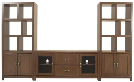 Granthom 3-pc. Wall Unit w/ 60" TV Console in Brown Cherry by Bellanest