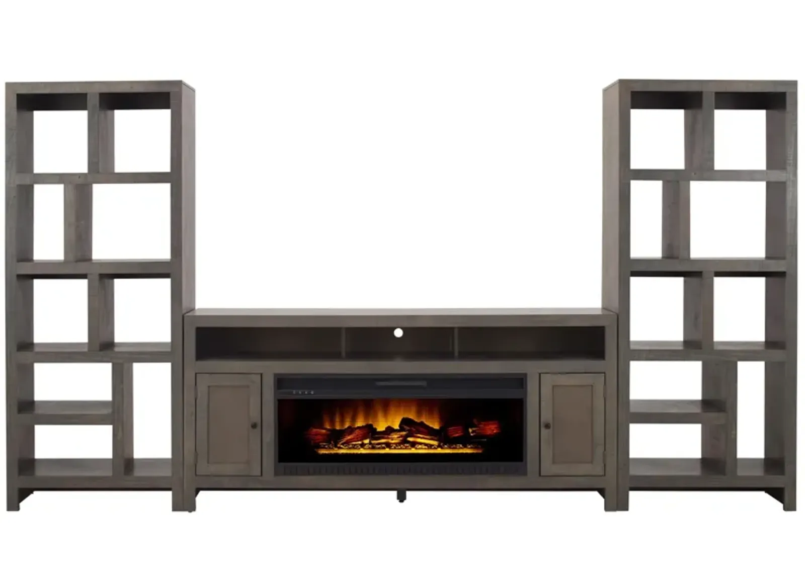 Warren 3pc 72" Fireplace Entertainment Wall in Rain Gray by Golden Oak