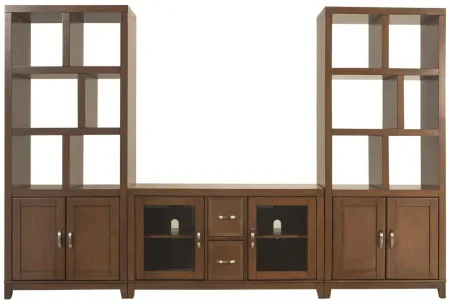 Granthom 3-pc. Wall Unit w/ 48" TV Console in Brown Cherry by Bellanest