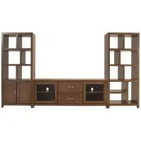 Granthom 3-pc. Wall Unit w/ 72" TV Console in Brown Cherry by Bellanest