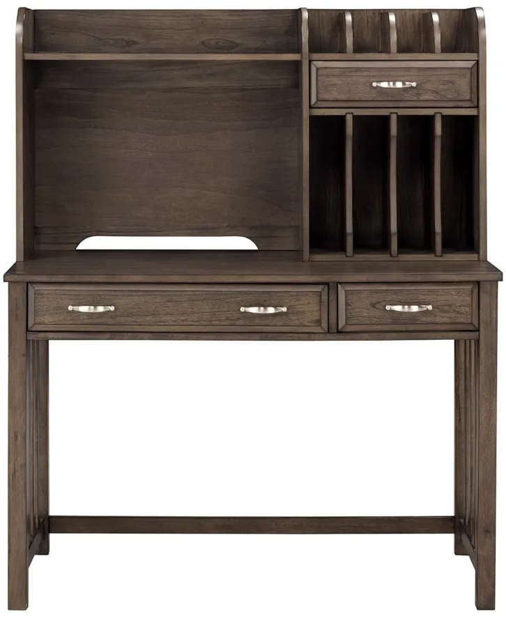 Linbrooke 2-pc. Writing Desk and Hutch in Brown/Gray by Bellanest