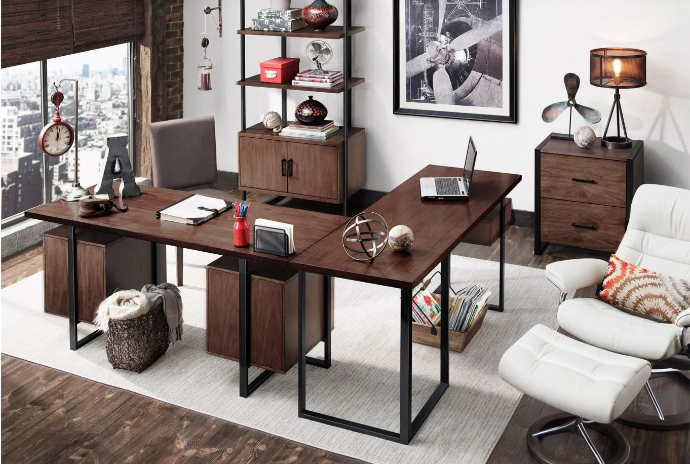 Chester 3-pc. Home Office Set in Walnut by Homelegance