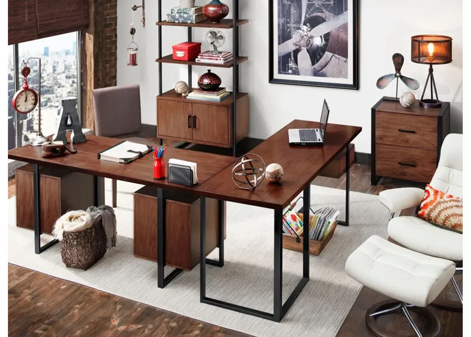 Chester 3-pc. Home Office Set in Walnut by Homelegance