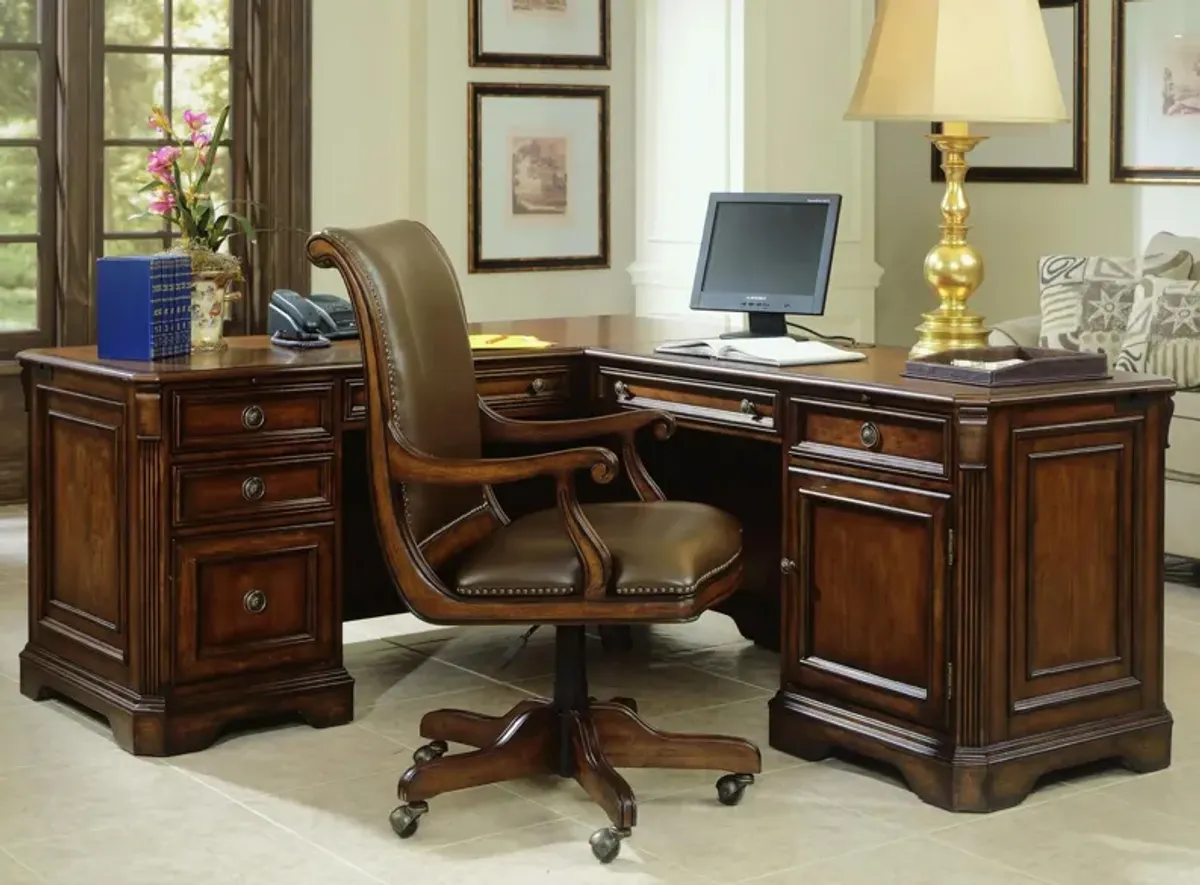 Brookhaven 2-pc. Executive Desk in Distressed Medium Clear Cherry by Hooker Furniture