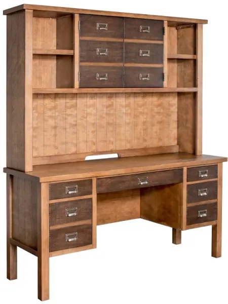 Heritage Executive Credenza w/ Hutch in Hickory by Martin Furniture