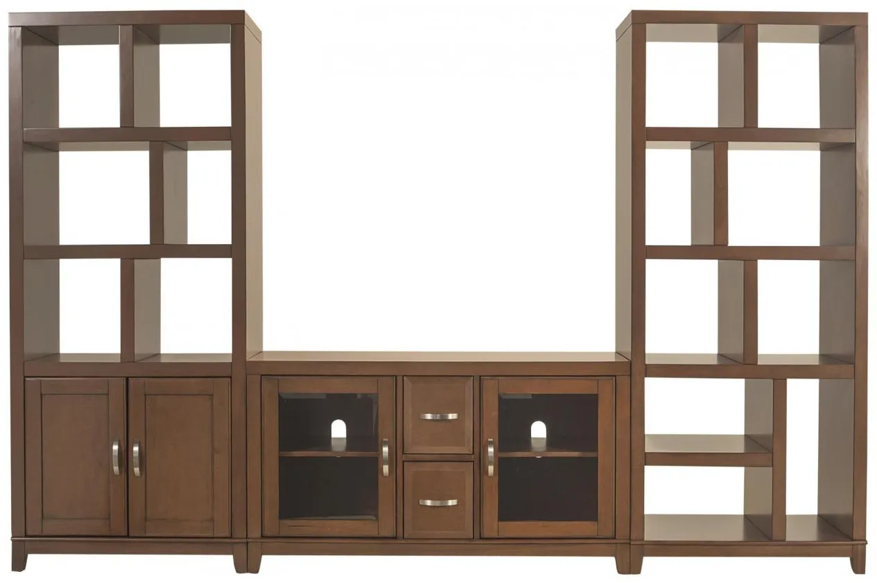 Granthom 3-pc. Wall Unit w/ 48" TV Console in Brown Cherry by Bellanest