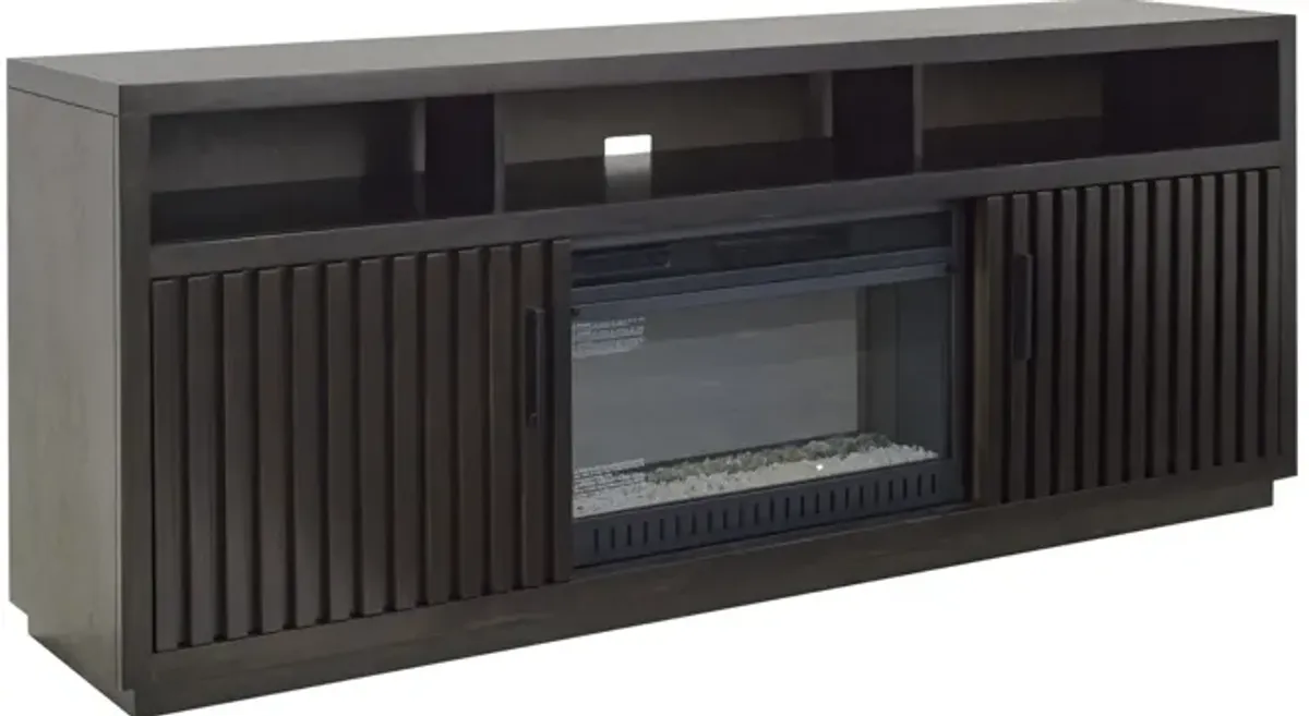 Henty 74" TV Console with Firepace in Smoke Gray by Golden Oak