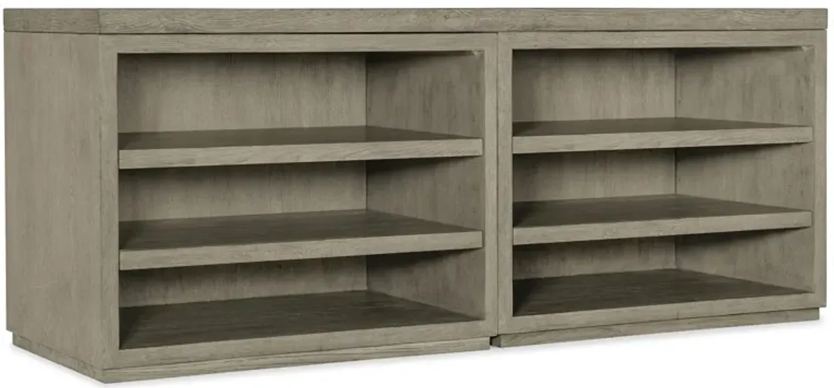 Linville Falls 72" Credenza w/ Shelves in Mink: A soft smoked gray finish by Hooker Furniture