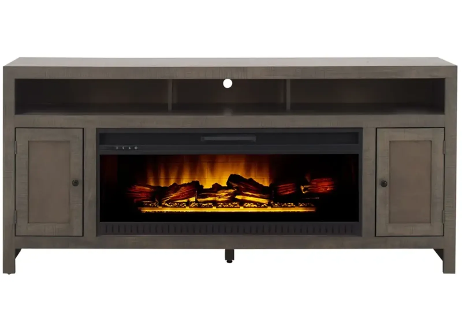 Warren 72" Fireplace Console in Rain Gray by Golden Oak