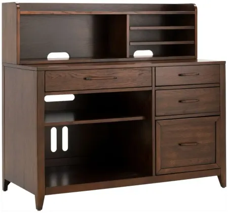 Levinson 2-pc. Computer Credenza in Plymouth Brown Oak by Riverside Furniture