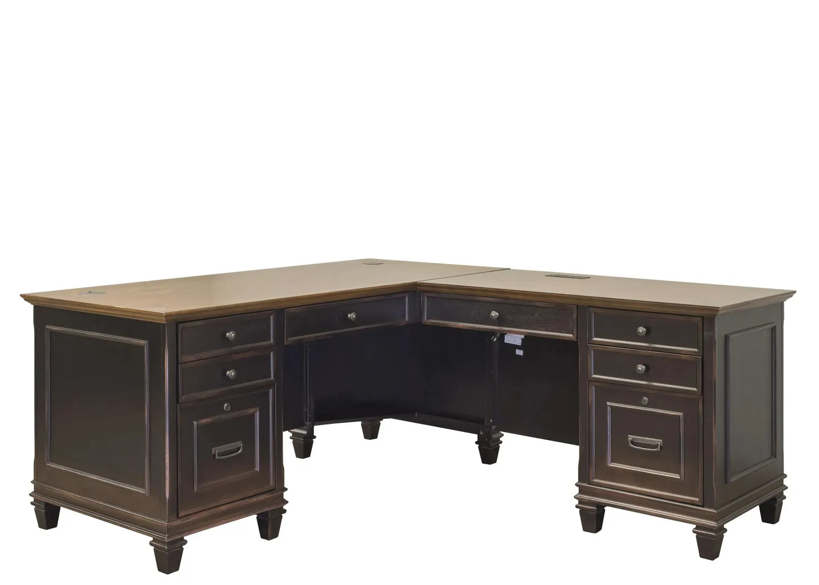 Hartford Executive L-Shaped Computer Desk in Black by Martin Furniture