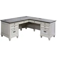 Hartford Executive L-Shaped Computer Desk in White/Gray by Martin Furniture