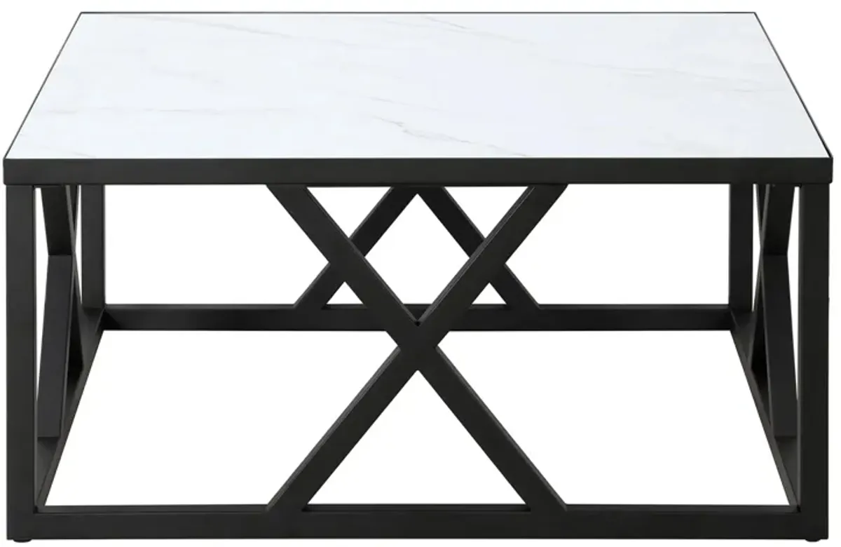 Jedrek Coffee Table in Blackened Bronze/Faux Marble by Hudson & Canal