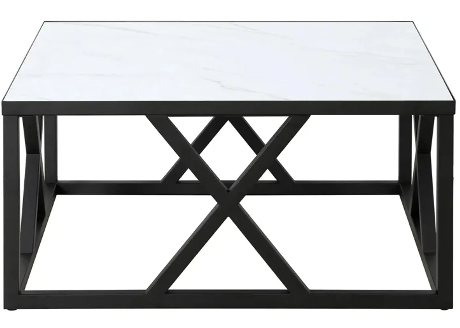 Jedrek Coffee Table in Blackened Bronze/Faux Marble by Hudson & Canal