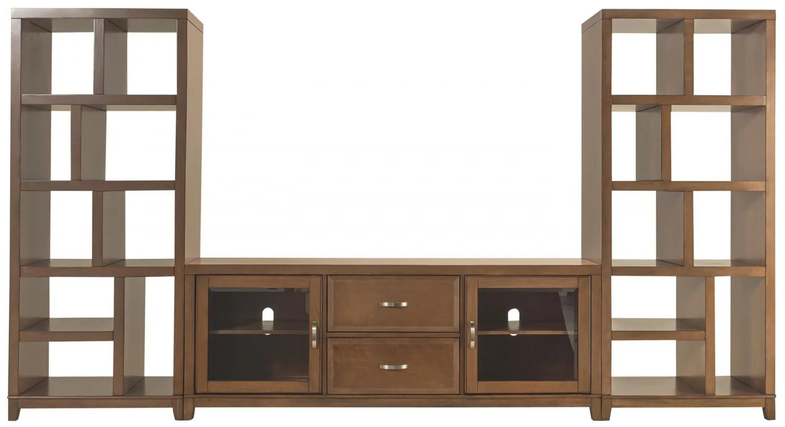 Granthom 3-pc. Wall Unit w/ 72" TV Console in Brown Cherry by Bellanest