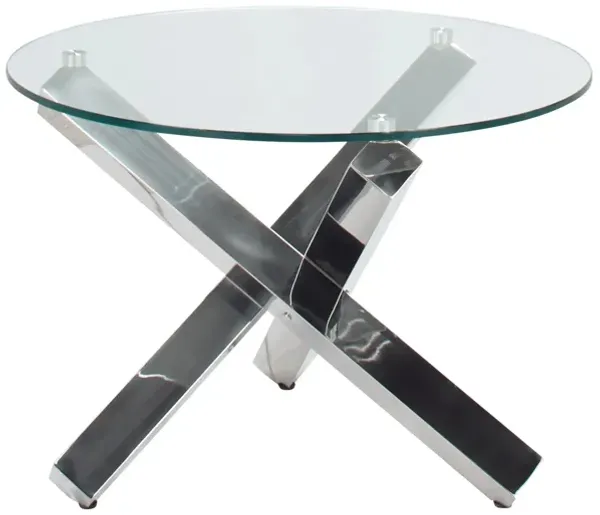 Liza Round Glass End Table
