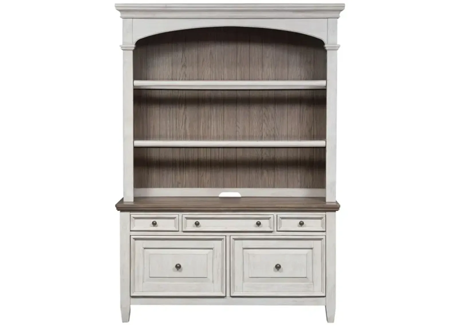 Magnolia Park 2-pc. Credenza and Hutch in Two Tone White/Brown by Liberty Furniture