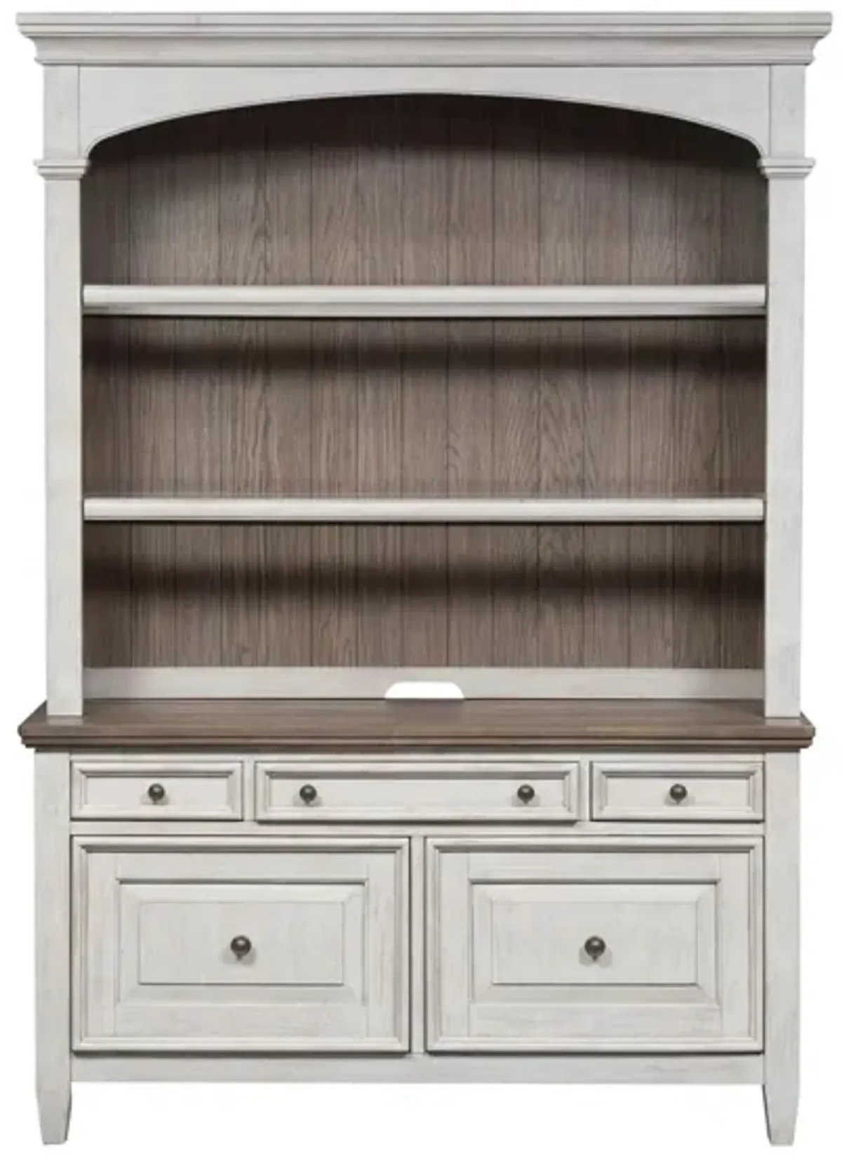 Magnolia Park 2-pc. Credenza and Hutch in Two Tone White/Brown by Liberty Furniture