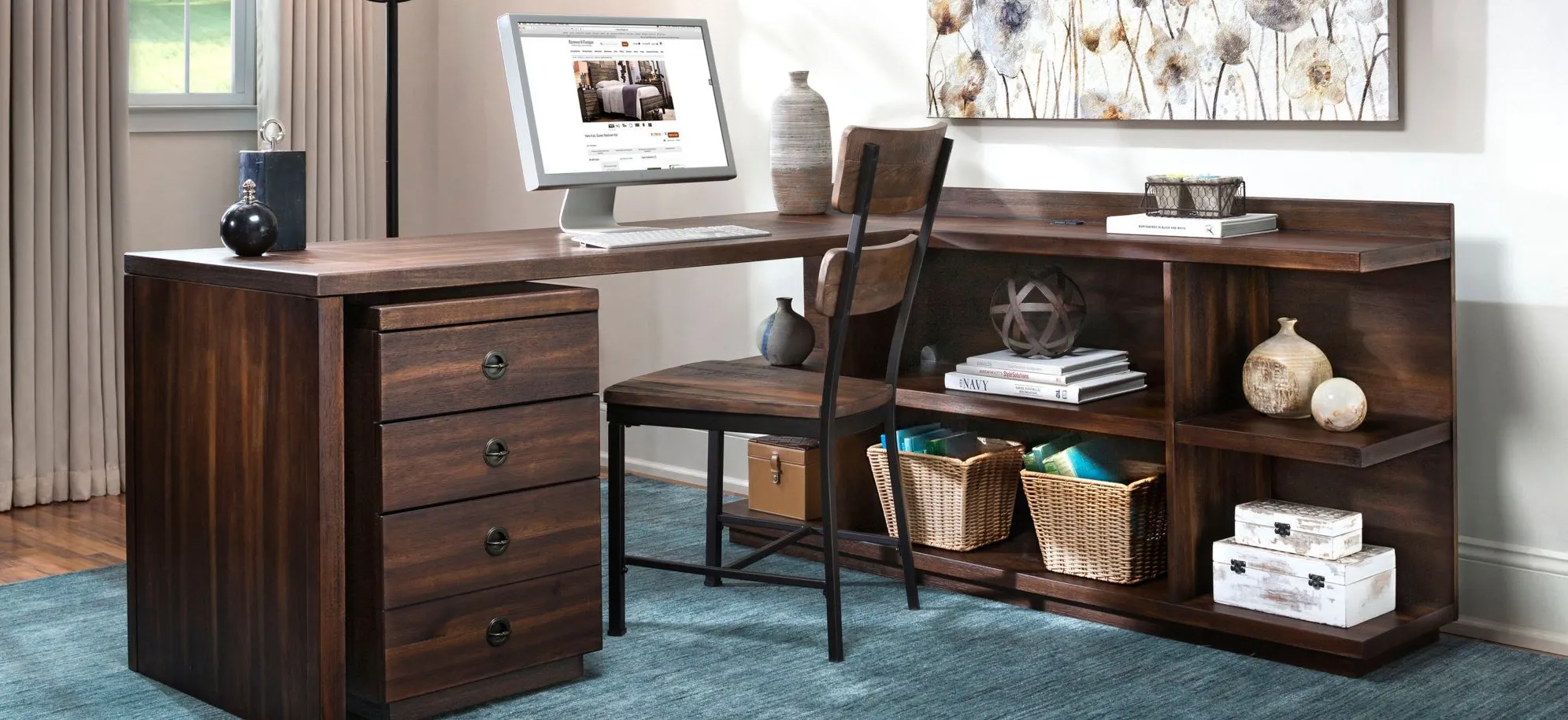 Newell 2-pc. Home Office Set in Brushed Acacia by Riverside Furniture
