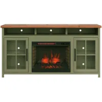 Vineyard Fireplace Console in Sage with Fruitwood by Legends Furniture