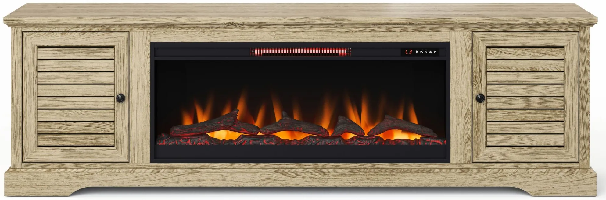 Topanga Super Fireplace Console in Alabaster by Legends Furniture