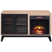 Gamaliel Cabinet W/Fireplace in Oak by Acme Furniture Industry
