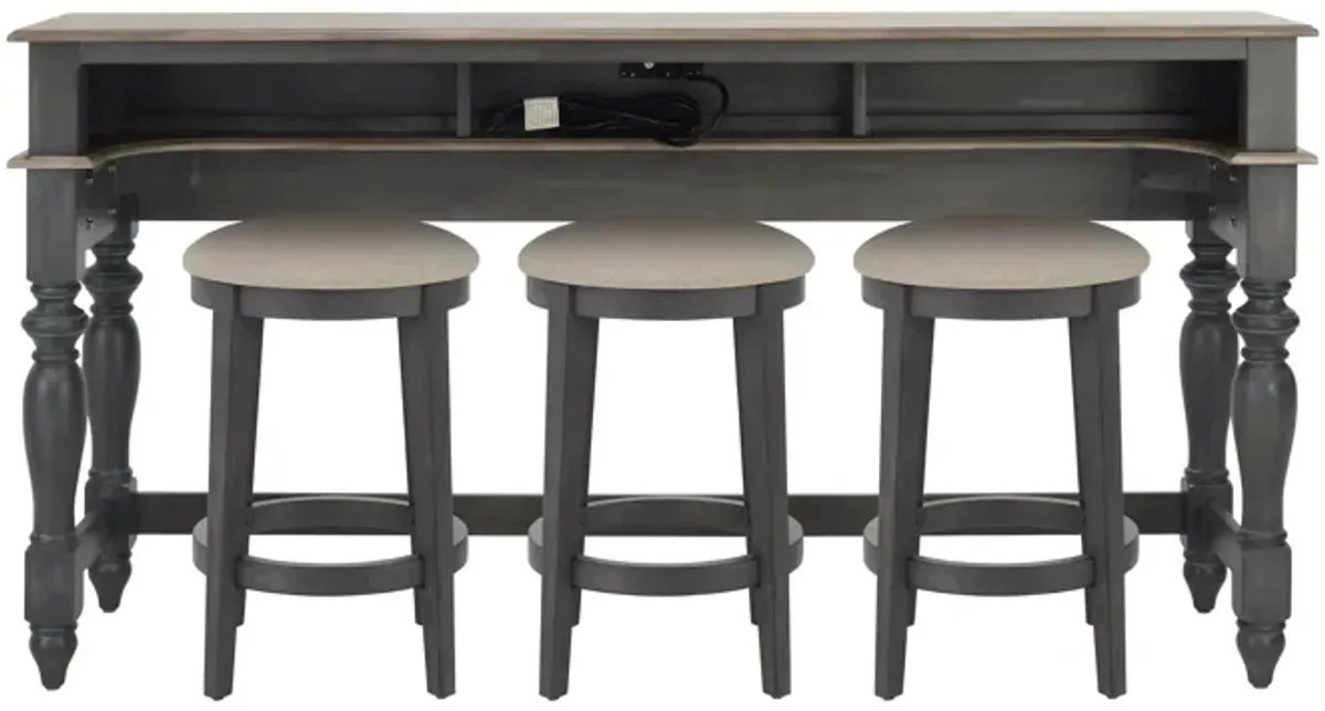 Charleston 4-pc. Console Bar with Stools