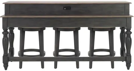 Charleston 4-pc. Console Bar with Stools in Slate/Weathered Pine by Liberty Furniture
